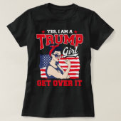 Ik ben Trump Girl die het over Amerikaanse vlag do T-shirt (Design voorkant)
