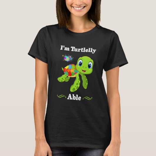 Ik ben Turtlelly kundig voor autisme T-shirt (Voorkant)