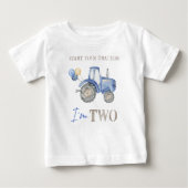 Ik ben twee blauwe tractor verjaardag T-shirt (Voorkant)