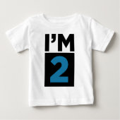 Ik ben twee Blue Second Birthday Shirt (Voorkant)