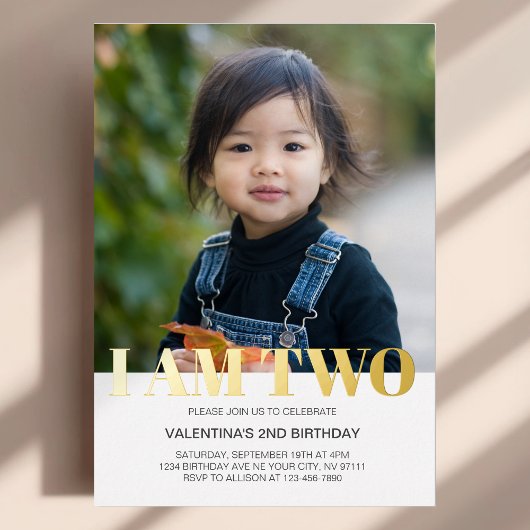 Ik ben twee foto moderne eenvoudige minimalistisch folie uitnodiging