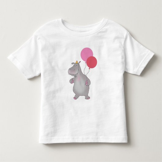 Ik ben twee Hippo met ballonnen Kinder Shirts (Voorkant)
