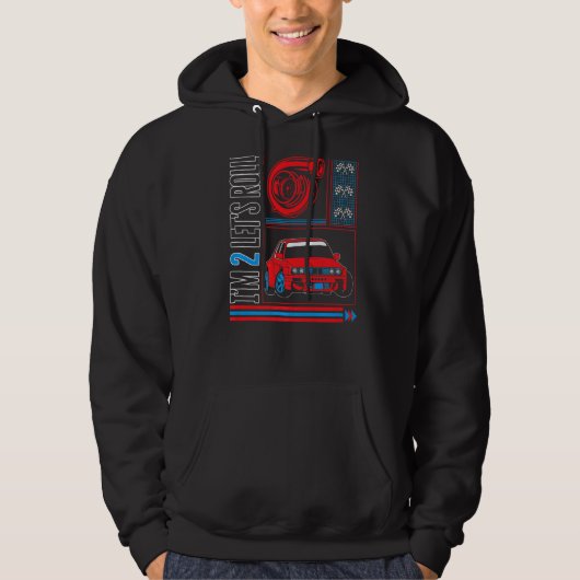 Ik ben twee Let's Roll Future Race Driver Racing C Hoodie (Voorkant)