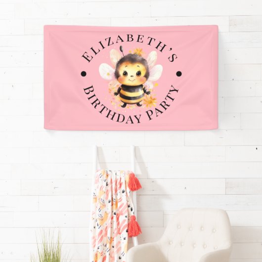 Ik ben-twee meisje verjaardagsfeestje spandoek (Insitu)