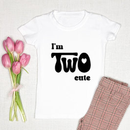 Ik ben twee Schattige - 2e verjaardagsmeisje cadea Kinder Shirts
