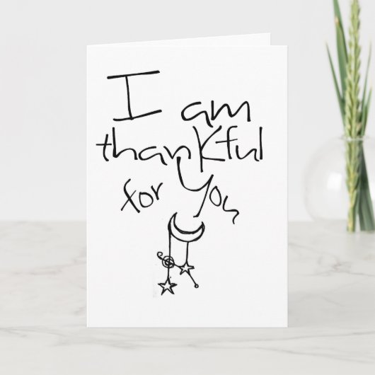 Ik ben u dankbaar bedankkaart (Voorkant)