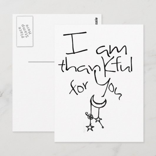 Ik ben u dankbaar briefkaart (Voorkant / Achterkant)