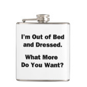 Ik ben uit Bed en Dpress Heupfles (Voorkant)