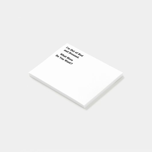Ik ben uit Bed en Dpress Post-it® Notes (Schuin)