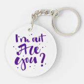 Ik ben uit, ben je? sleutelhanger (Achterkant)