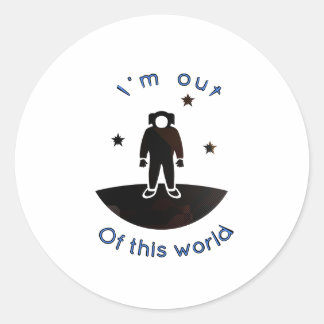 Ik ben uit deze wereld ronde sticker