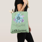 Ik ben uitgerust mint groene bloemenzak tote bag (Dichtbij)