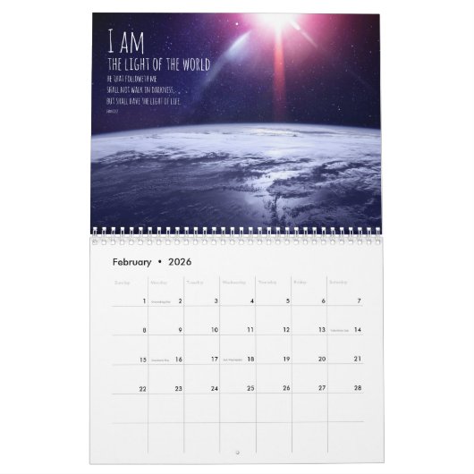 Ik ben Uitspraken van Jezus Christus Bijbelvers Kalender (Feb 2026)
