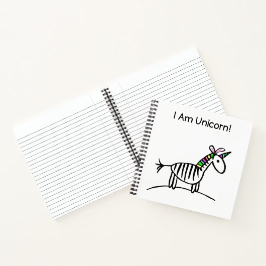 Ik ben Unicorn Zebra notebook Notitieboek (Binnen)