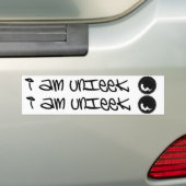 " ik ben unieek " - Bumpersticker (Op auto)