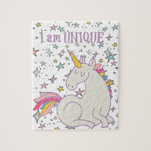 Ik ben UNIQUE - Unicorn Design Puzzle 8 x 10 inch Legpuzzel (Verticaal)