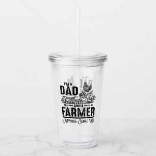 Ik ben vader en boer. Landbouw Acryl Drinkbeker