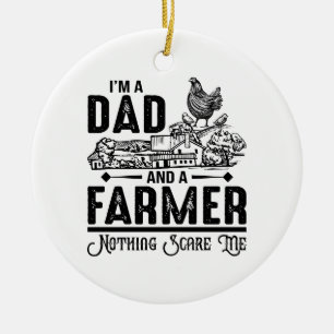 Ik ben vader en boer. Landbouw Keramisch Ornament