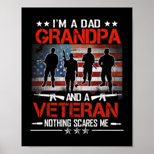 Ik ben vader grootpa Proud Veteran Fathers Dag 235 Poster