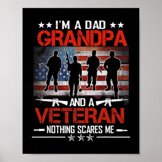 Ik ben vader grootpa Proud Veteran Fathers Dag 235 Poster (Voorkant)