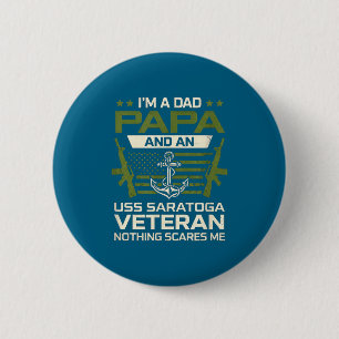 Ik ben vader papa uss saratoga cv-60 veteran vlag ronde button 5,7 cm