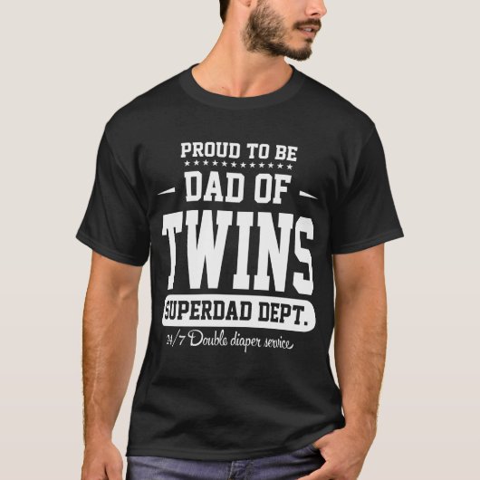 Ik ben vader van tweelingen superpap. t-shirt (Voorkant)