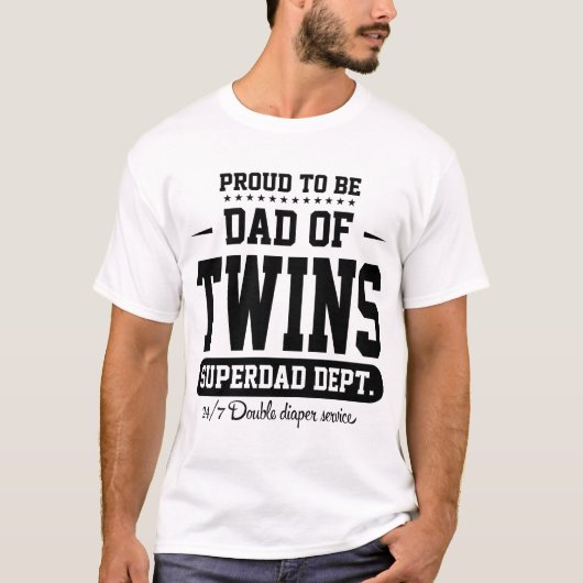 Ik ben vader van tweelingen superpap. t-shirt (Voorkant)