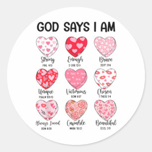 Ik ben Valentijn Grappig Christelijk Jesus Reli Ronde Sticker
