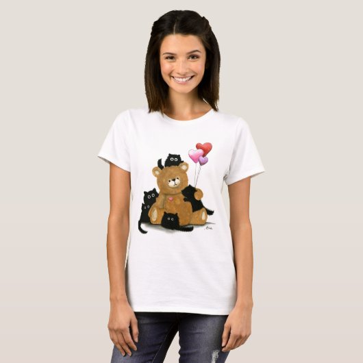 Ik ben Valentijn Shirt Teddy Bear Cats van Bi (Voorkant volledig)