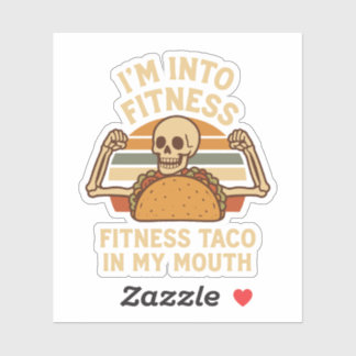 Ik ben van fitness, fitness taco in mijn mond grap sticker