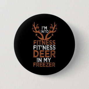 Ik ben van fitness herten vriezer grappige jager v ronde button 5,7 cm