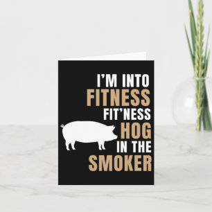 Ik ben van fitness hog bbq roker rooster grappig v kaart