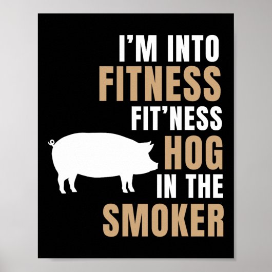 Ik ben van fitness hog bbq roker rooster grappig v poster (Voorkant)