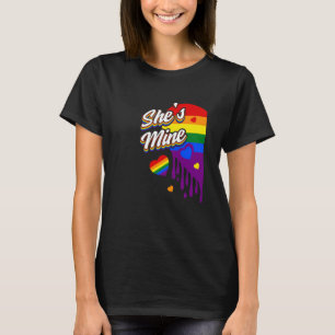 Ik ben van haar en zij is van mij druppelende rege t-shirt