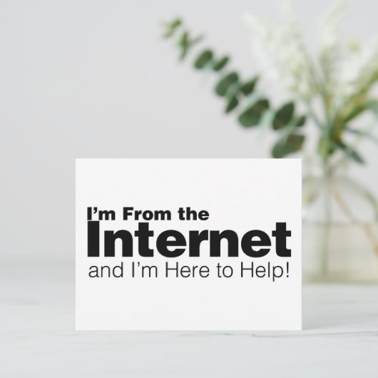 Ik ben van het internet briefkaart (Staand voorkant)