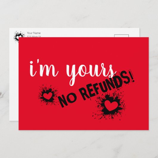 Ik ben van jou, geen restitutie Valentijn Kaarten (Voorkant / Achterkant)