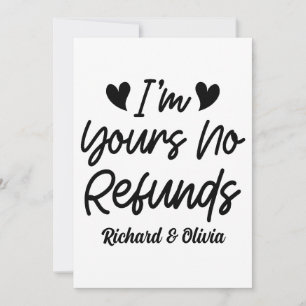 Ik ben van jou Geen Restituties Valentijnsdag Scha Bedankkaart