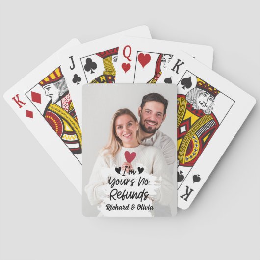 Ik ben van jou Geen Restituties Valentijnsdag Scha Pokerkaarten (Achterkant)