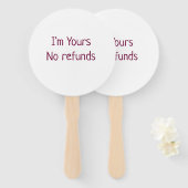 Ik ben van jou geen restituties valentijnsdag voeg handwaaier (Voorkant en achterkant)