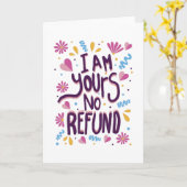 Ik ben van jou geen terugbetaling kaart (Gele Bloem)