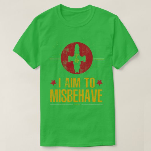 Ik ben van plan mij te misdragen t-shirt (Design voorkant)