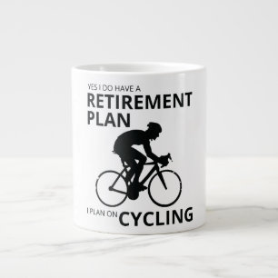 Ik ben van plan om te fietsen als ik met pensioen  grote koffiekop