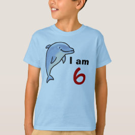 Ik ben vandaag 6 jaar oud (schattige dolfijn) t-shirt