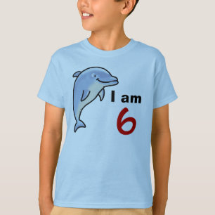 Ik ben vandaag 6 jaar oud (schattige dolfijn) t-shirt