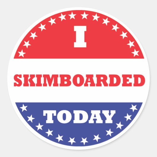 Ik ben vandaag aan het skimboard ronde sticker (Voorkant)