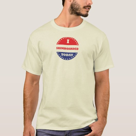 Ik ben vandaag aan het skimboard t-shirt (Voorkant)