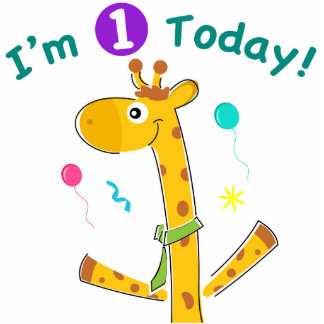 Ik ben vandaag één - Giraffe design Staand Fotobeeldje