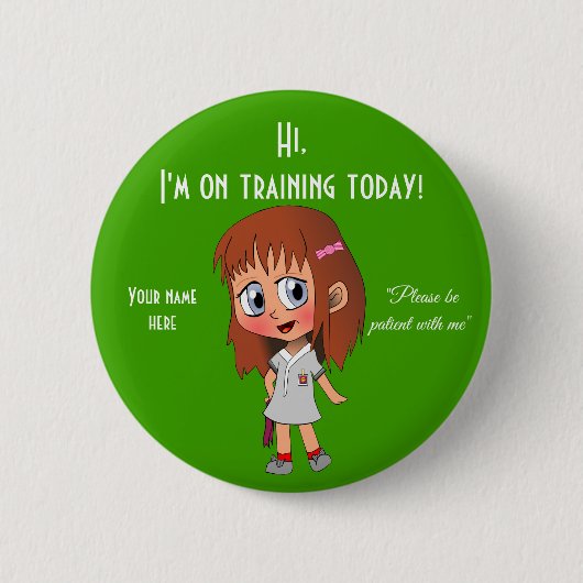 Ik ben vandaag op training, 2¼ in Round Button (Voorkant)