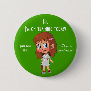 Ik ben vandaag op training, 2¼ in Round Button
