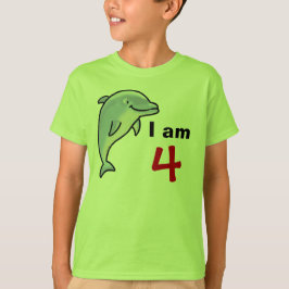 Ik ben vandaag vier jaar oud (schattige dolfijn) t-shirt
